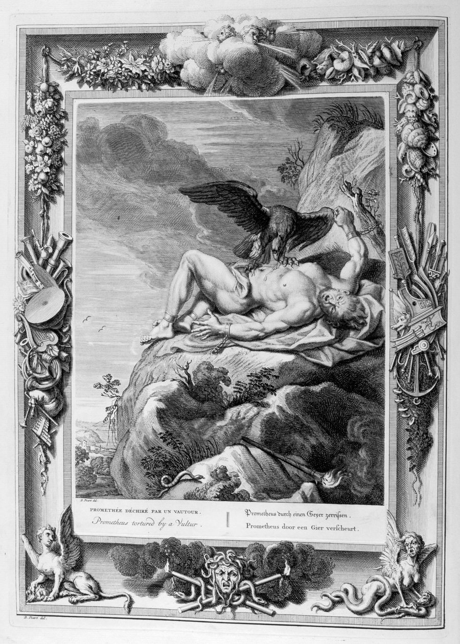 Prometeo torturado por un buitre, 1733 de Bernard Picart