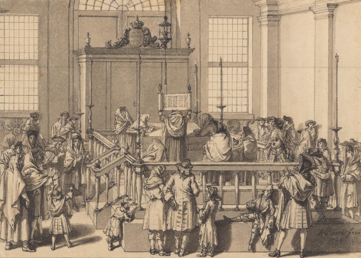 Lectura de la Ley en la sinagoga portuguesa de La Haya de Bernard Picart