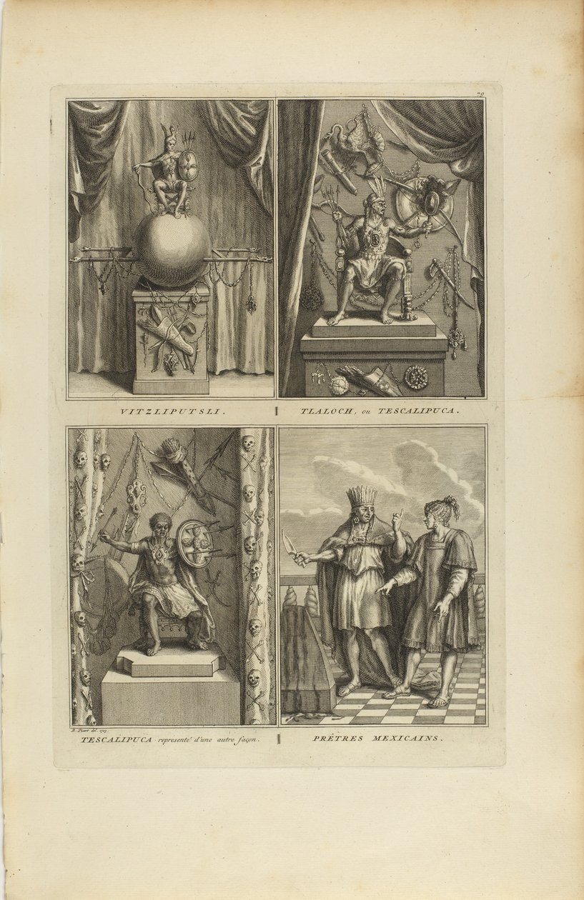 Vitzliputsli/Tlalock o Tescalipuca/Tescalinpuca/Sacerdotes mexicanos de Bernard Picart