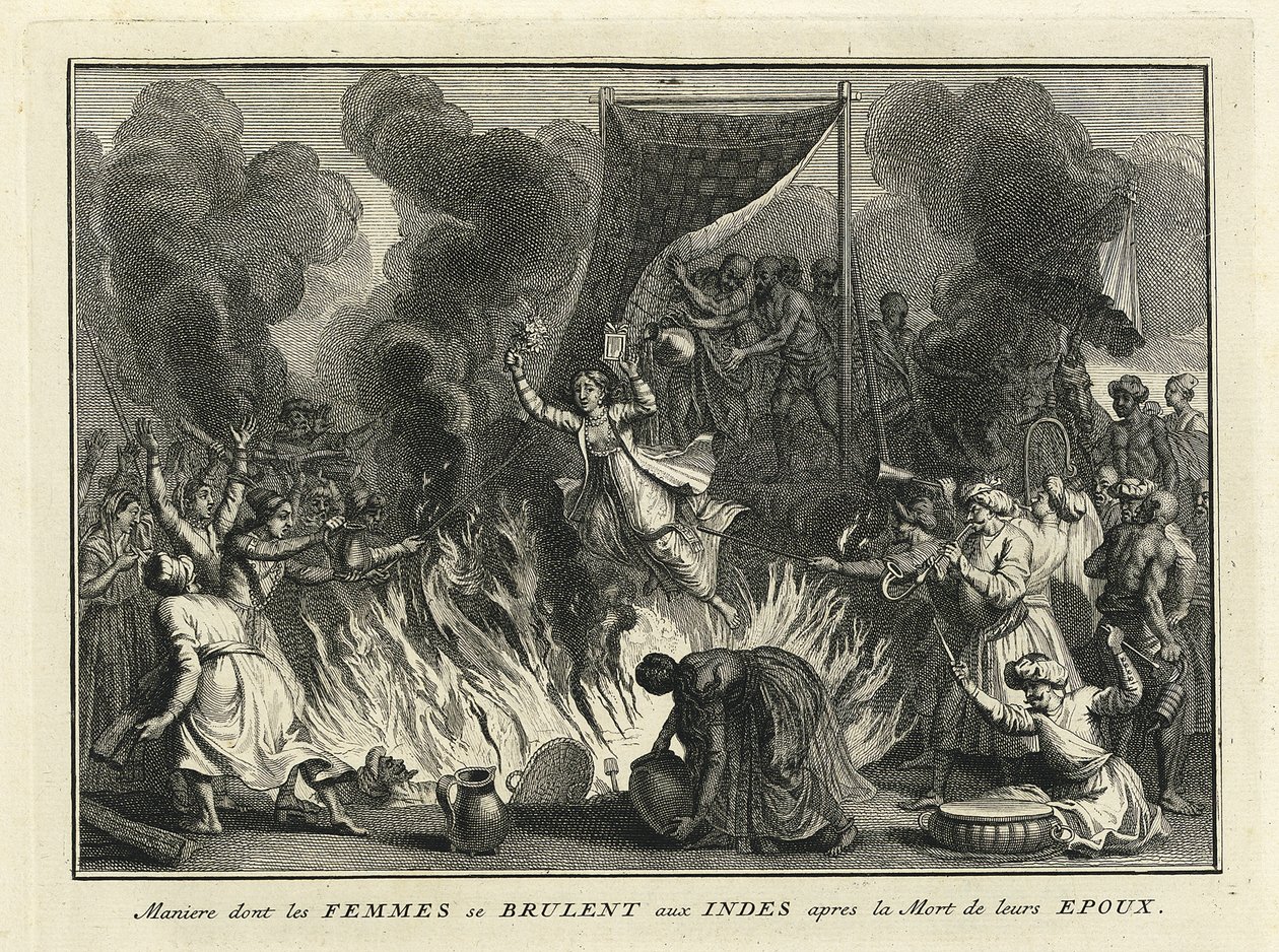 Quema de viudas en India, 1728 de Bernard Picart