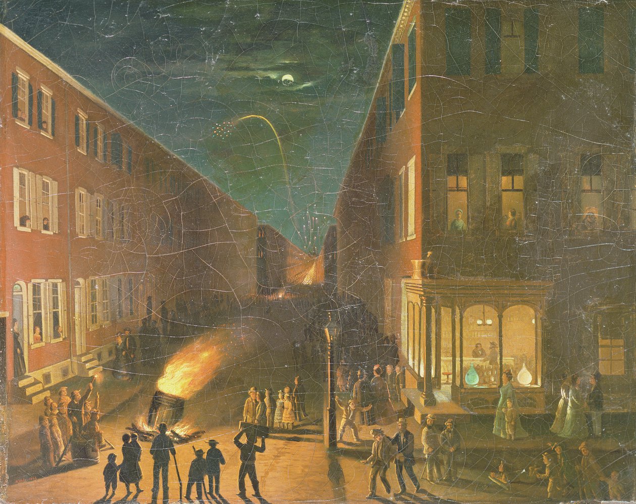 Hoguera de la noche electoral, 1864 de Bernard Uhle