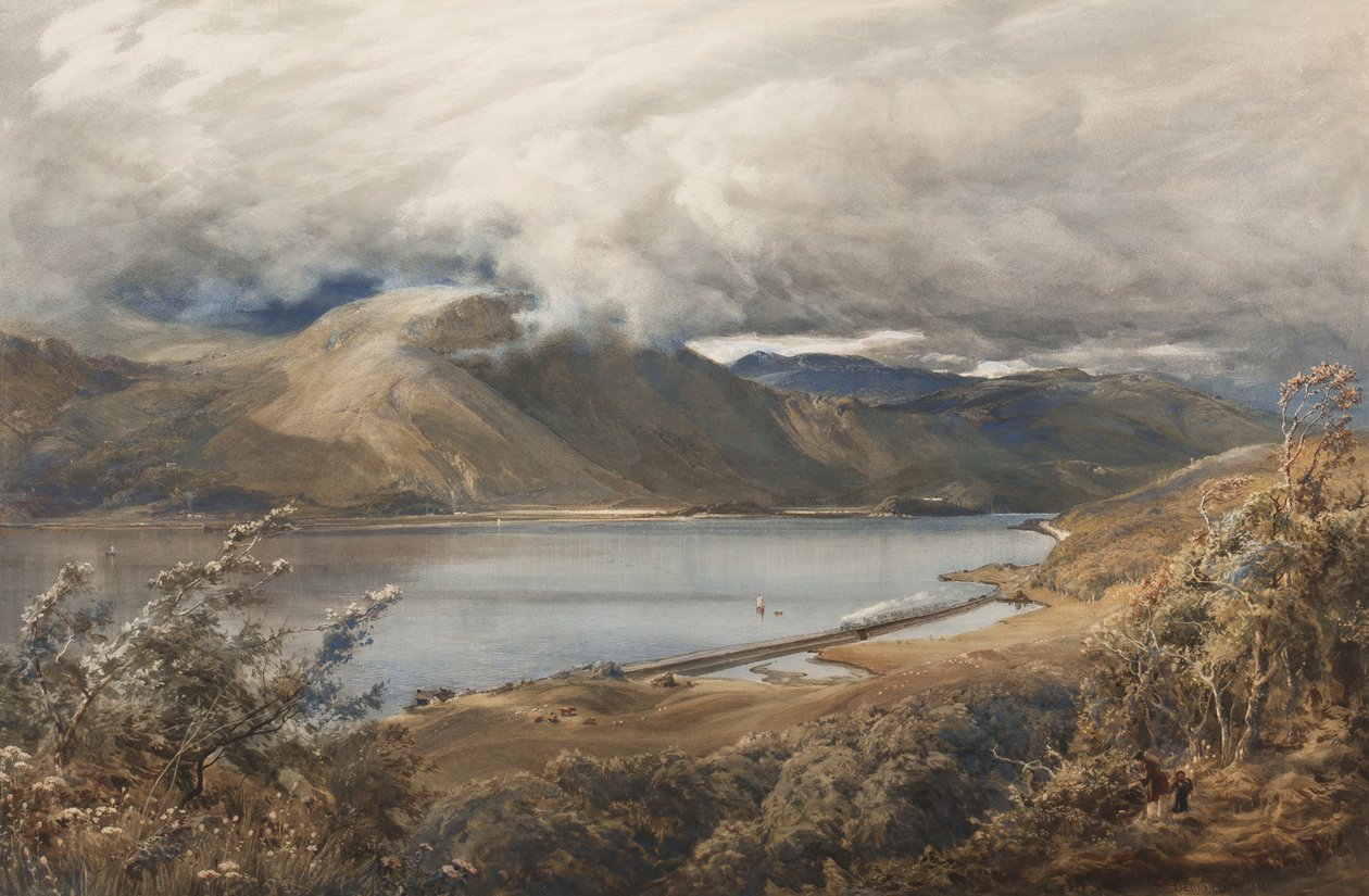 Norte de Gales, posiblemente un tramo del ferrocarril de Ffestiniog de Bernard Walter Evans