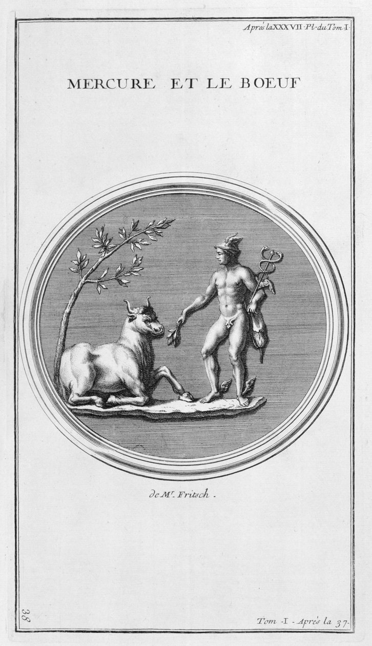 Mercurio y el Buey de Bernard de Montfaucon