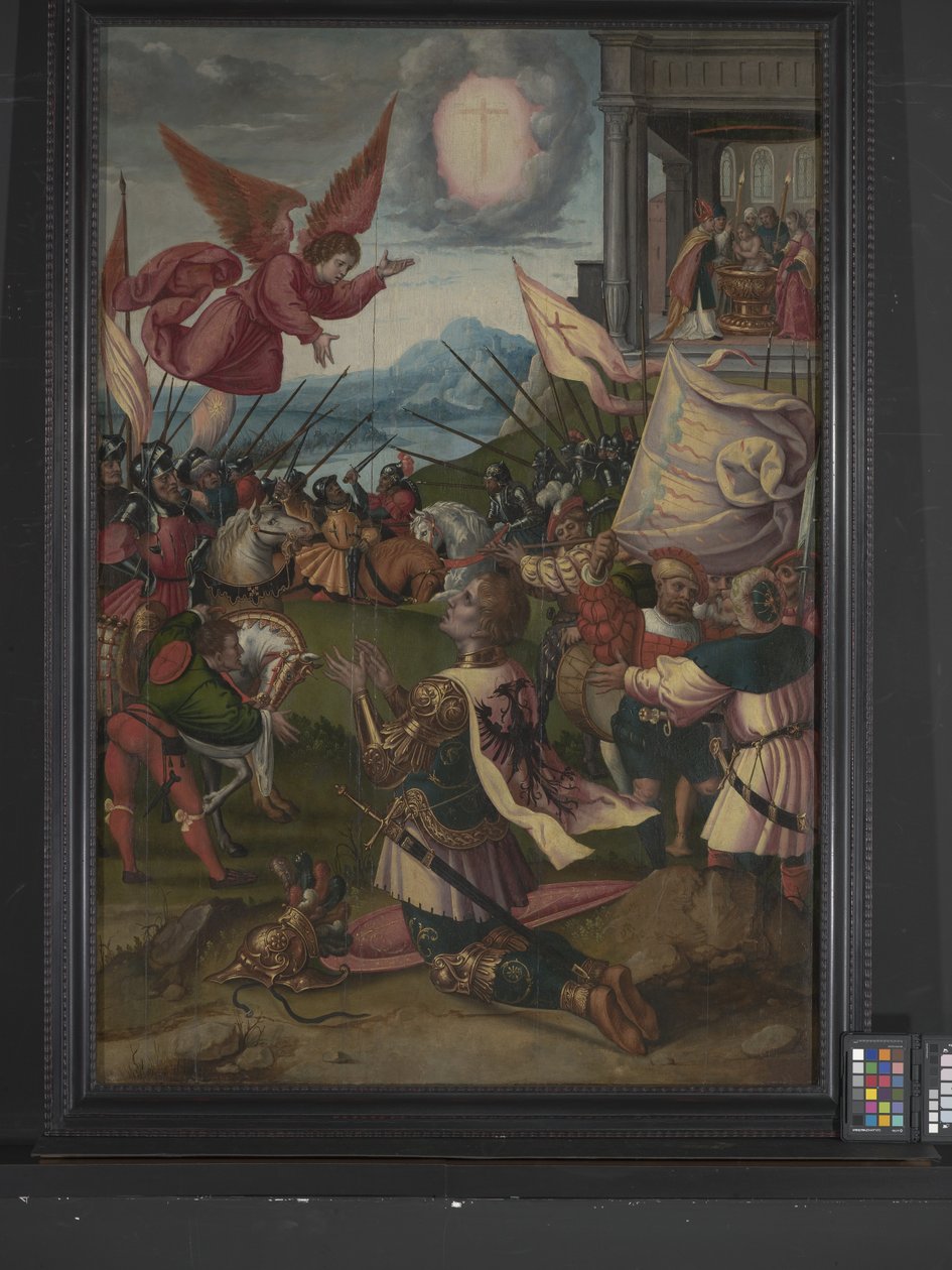 La conversión de Constantino (óleo sobre madera) de Bernard van Orley
