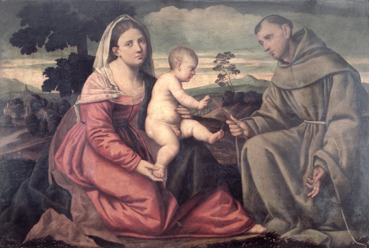 Madonna y el Niño con San Francisco, c.1540 de Bernardino Licinio