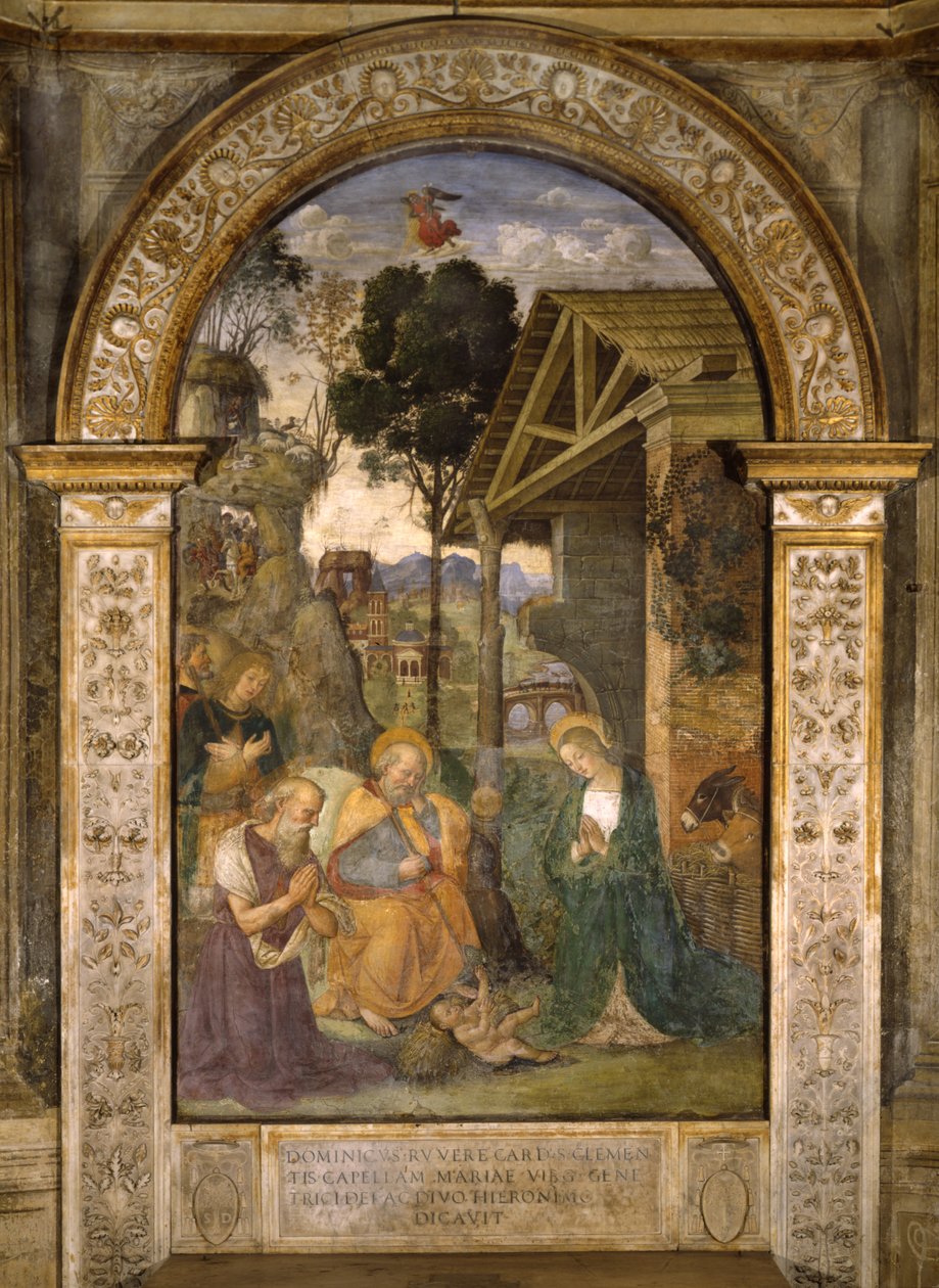 Adoración del Niño, c.1490 de Bernardino di Betto Pinturicchio