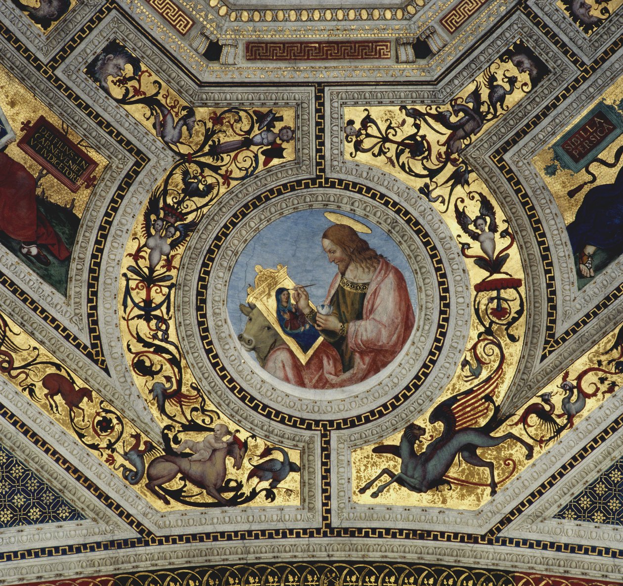 Bóveda del presbiterio con Lucas el Evangelista, Santa Maria del Popolo, Roma, c.1484-92 de Bernardino di Betto Pinturicchio