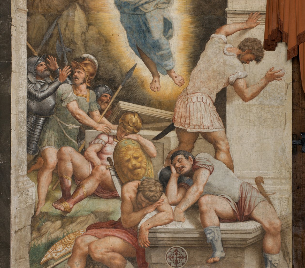 Counterfaccata, Bernardino Gatti, Resurrección 1529 (detalle) de Bernardino Gatti