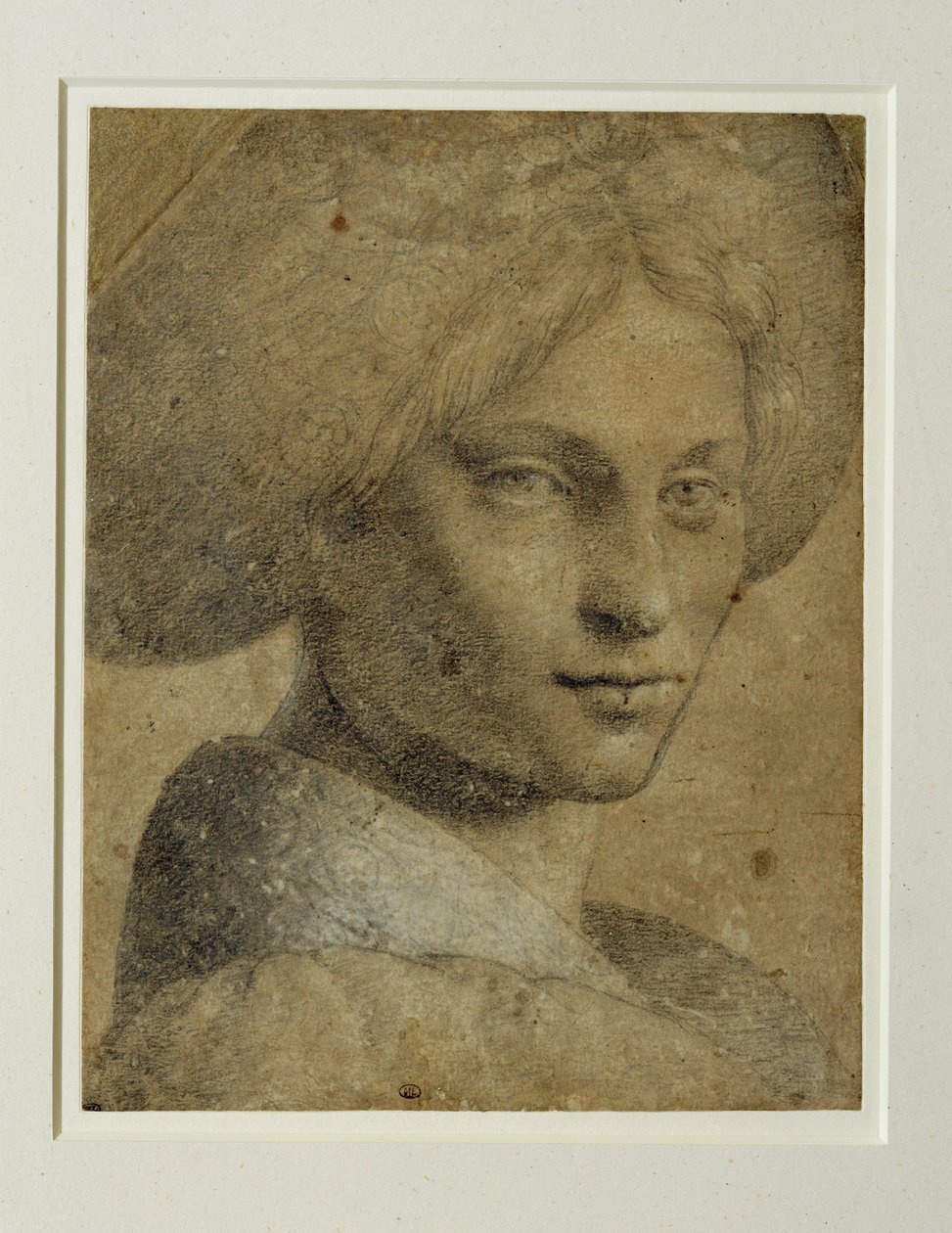 Retrato de una mujer con turbante, tres cuartos a la derecha ... de Bernardino (attr. to) Luini