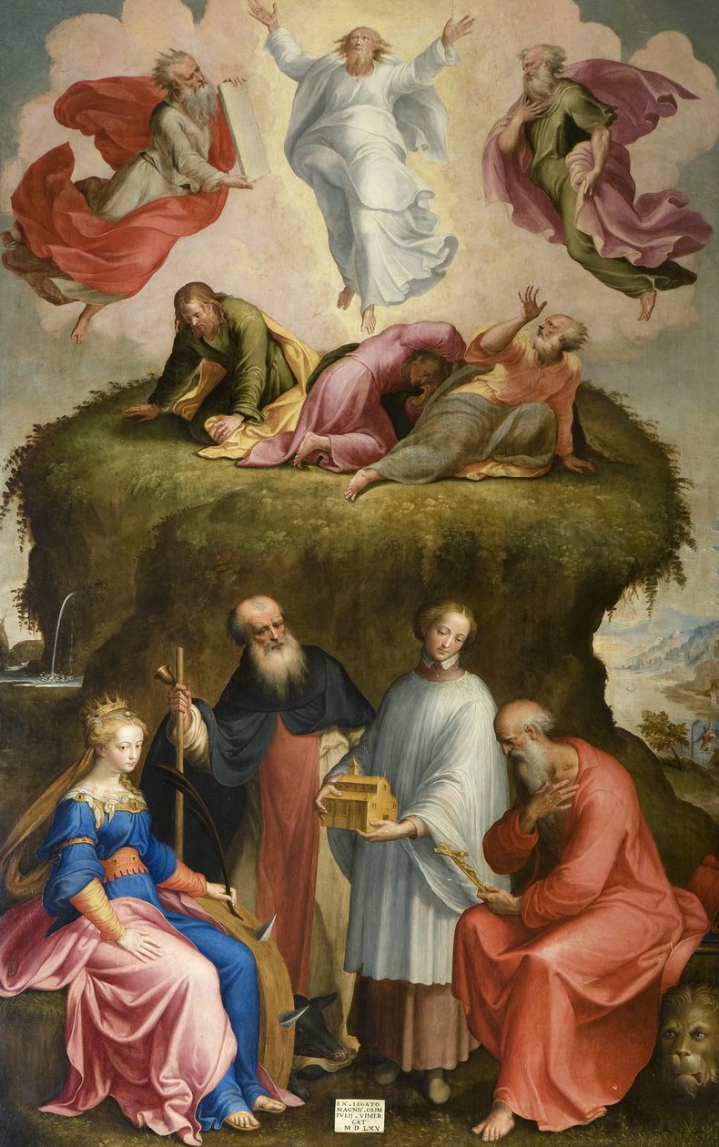 Transfiguración y Santos, 1565 de Bernardino Campi
