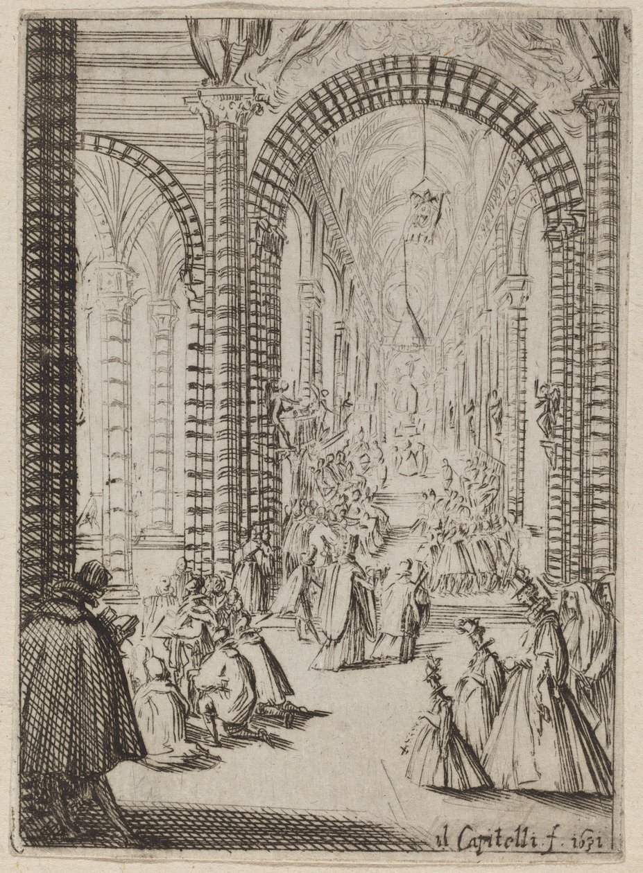 Interior de una iglesia de Bernardino Capitelli
