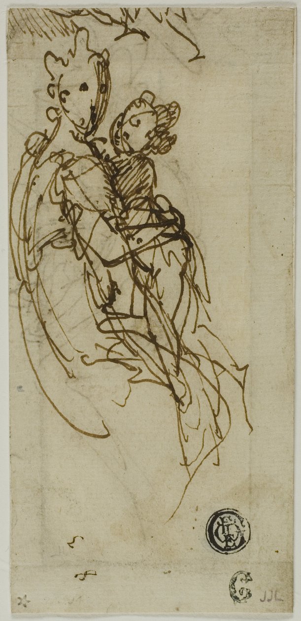 Virgen y Niño sentados (recto); Virgen y Niño sentados (verso) de Bernardino India