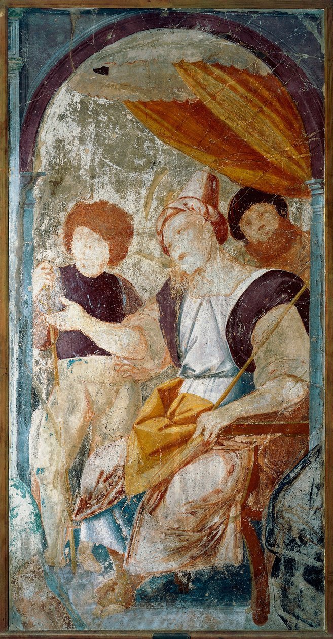 Italia, Varallo, fragmento de pintura de La Flagelación de Bernardino Lanino