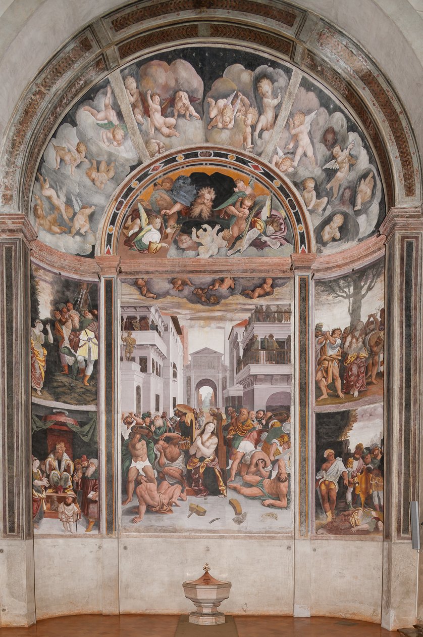 El martirio de Santa Catalina (fresco) de Bernardino Lanino