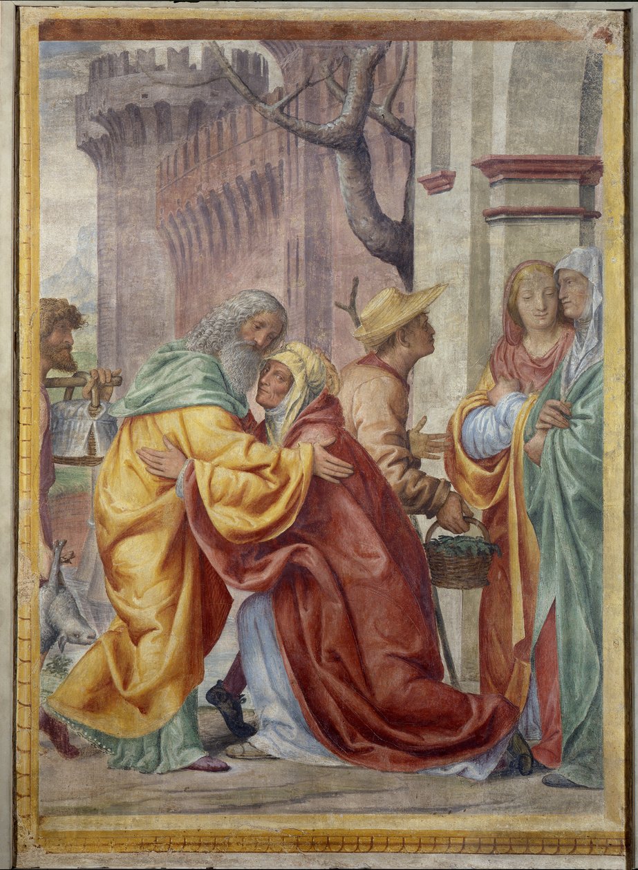 Encuentro de Santa Ana y San Joaquín en la puerta dorada de Bernardino Luini