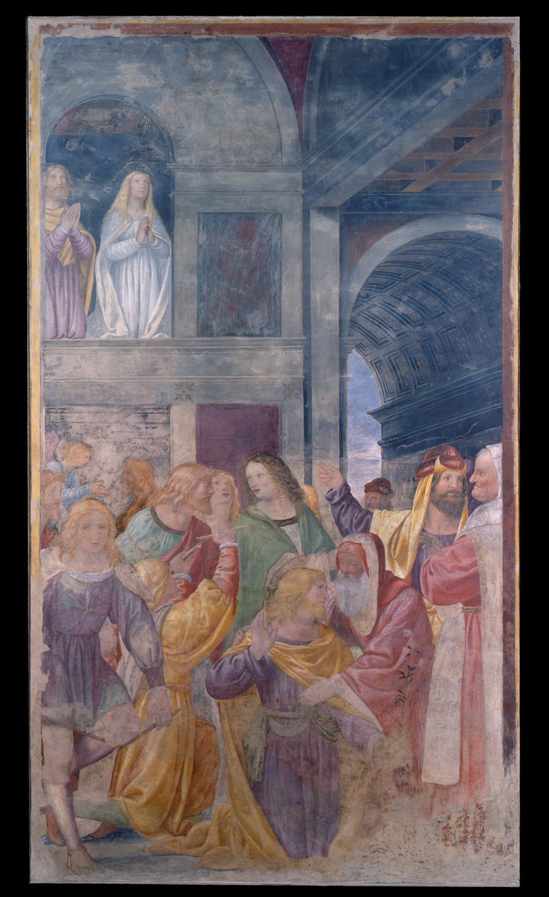 San José es elegido como el esposo de la Virgen de Bernardino Luini