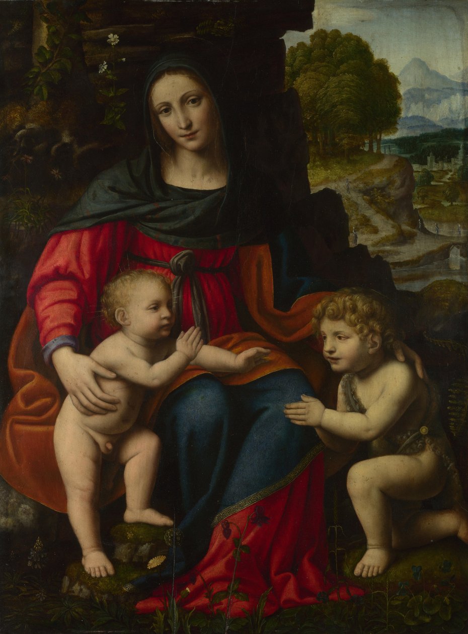 La Virgen y el Niño con San Juan, 1510s de Bernardino Luini