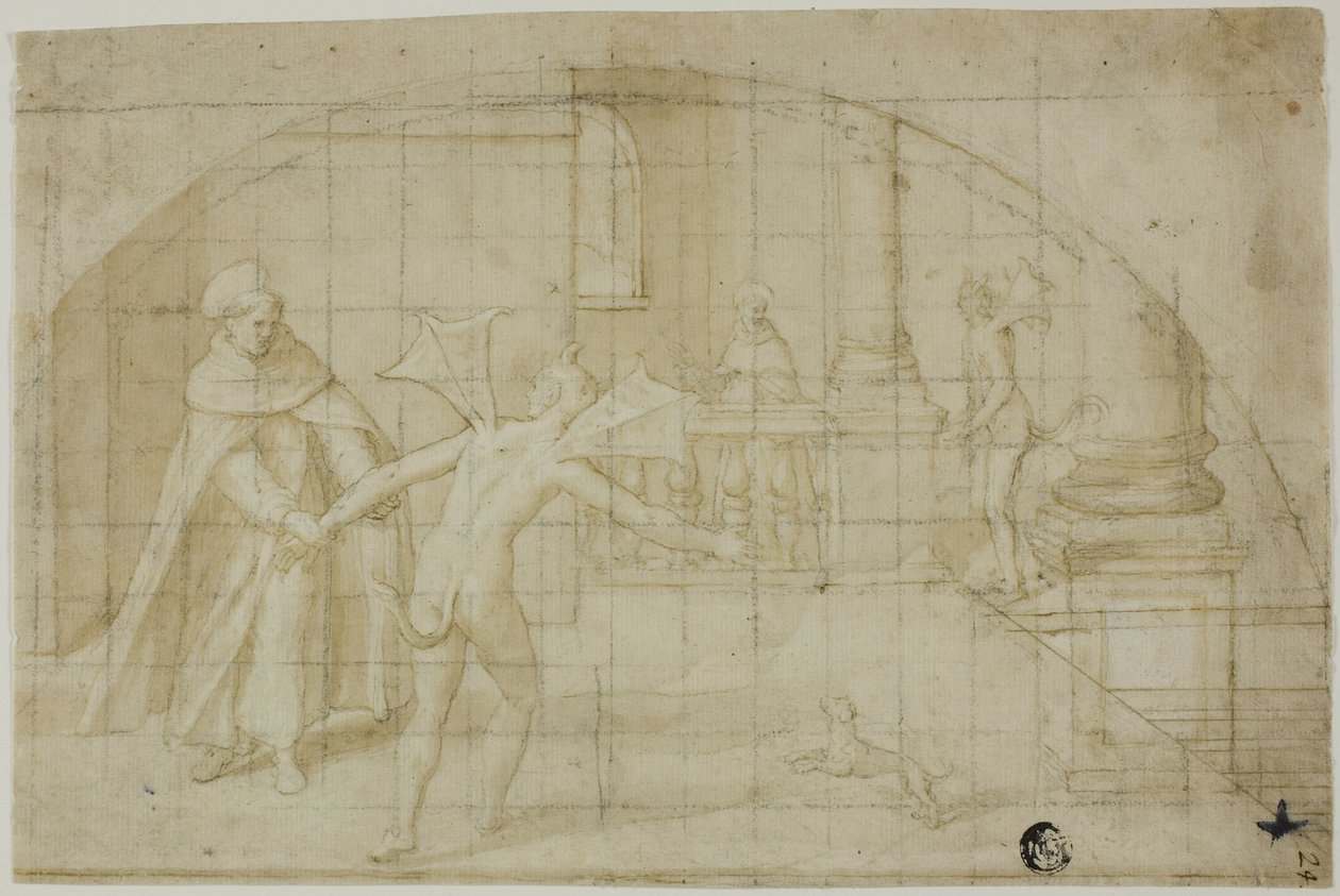 Diseño para una Luneta: Demonios y Santo en un Monasterio de Bernardino Poccetti