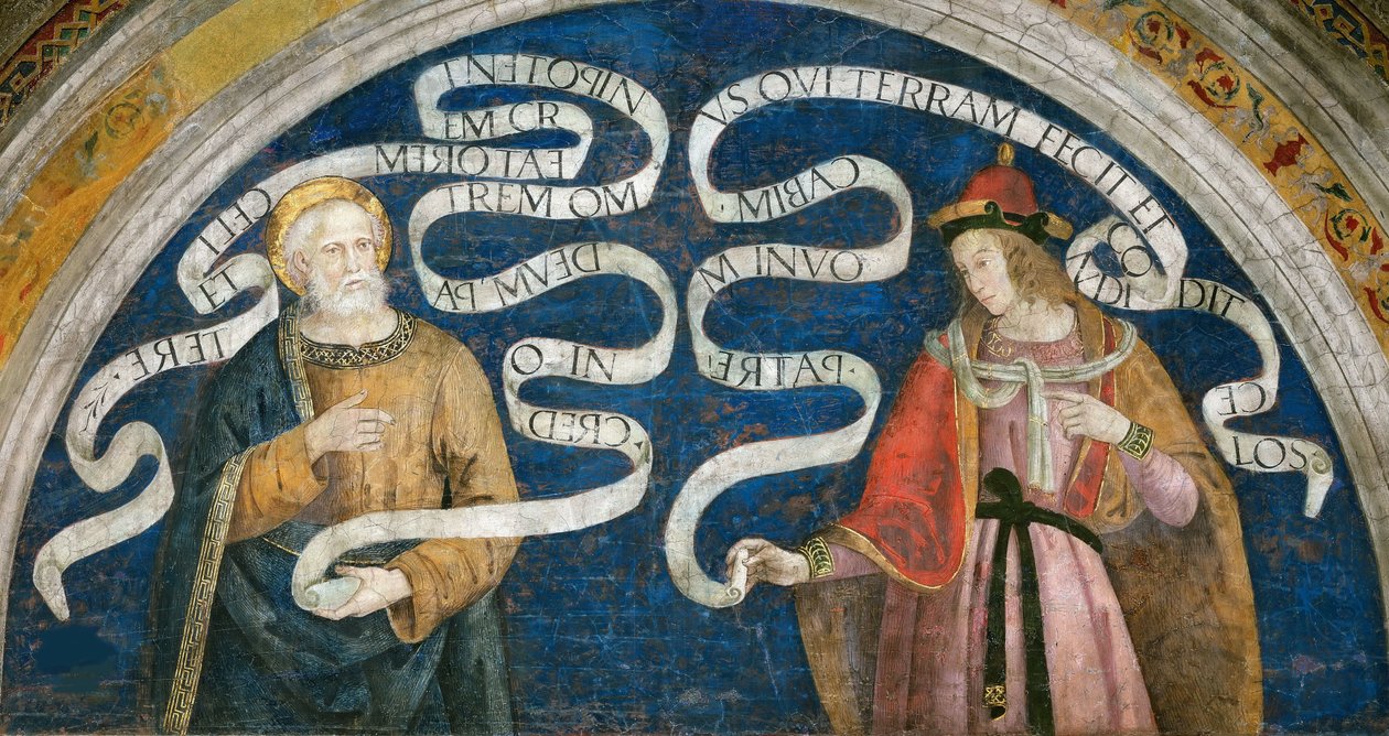 El apóstol Pedro y el profeta Jeremías - El apóstol Pedro y el profeta Jeremías, de Pinturicchio, Bernardino, Taller de (1454-1513). Nuevo de Bernardino di Betto (workshop of) Pinturicchio