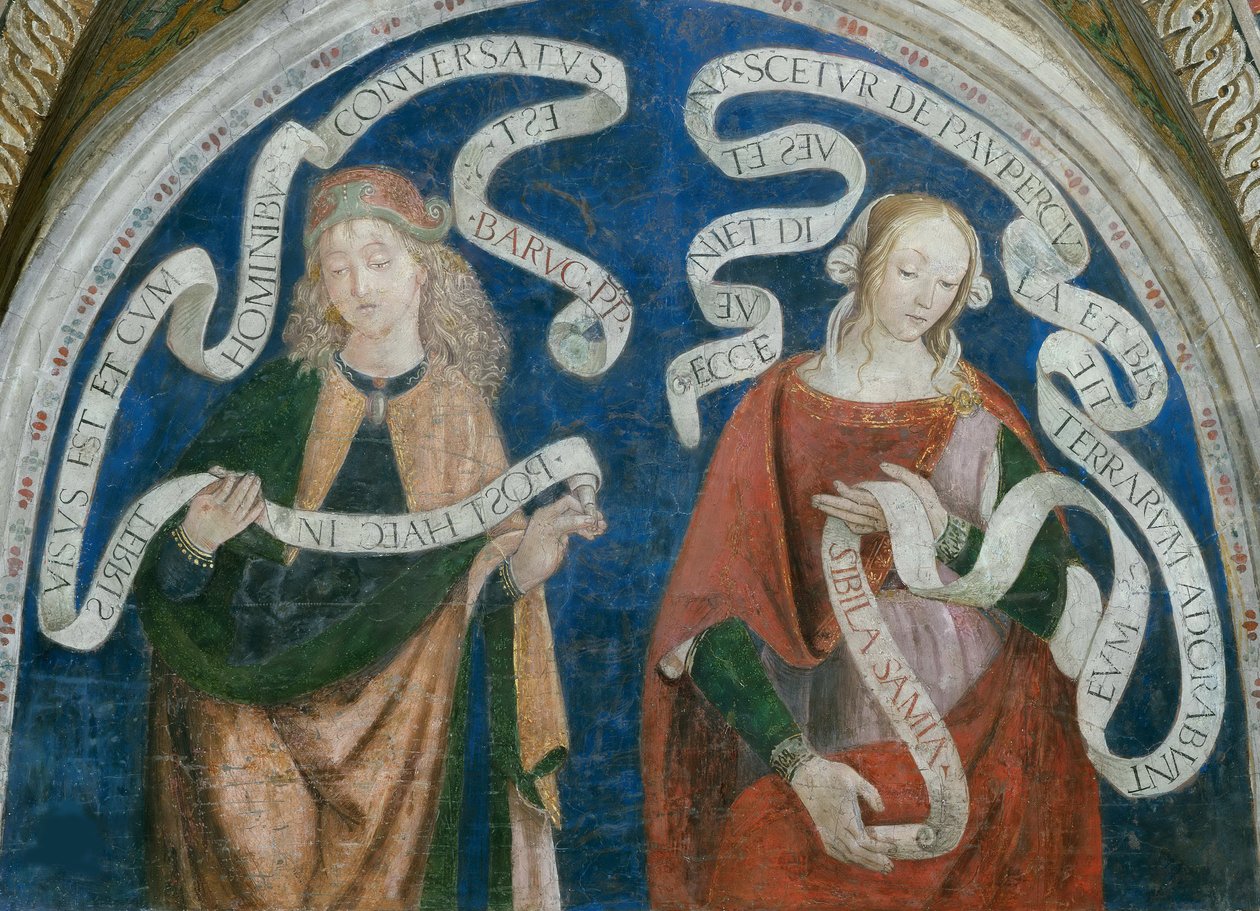 Le Prophete Baruch et la sibylle samienne - El profeta Baruch y la sibila samiana, de Pinturicchio, Bernardino, Taller de (1454-1513). Fresco de Bernardino di Betto (workshop of) Pinturicchio