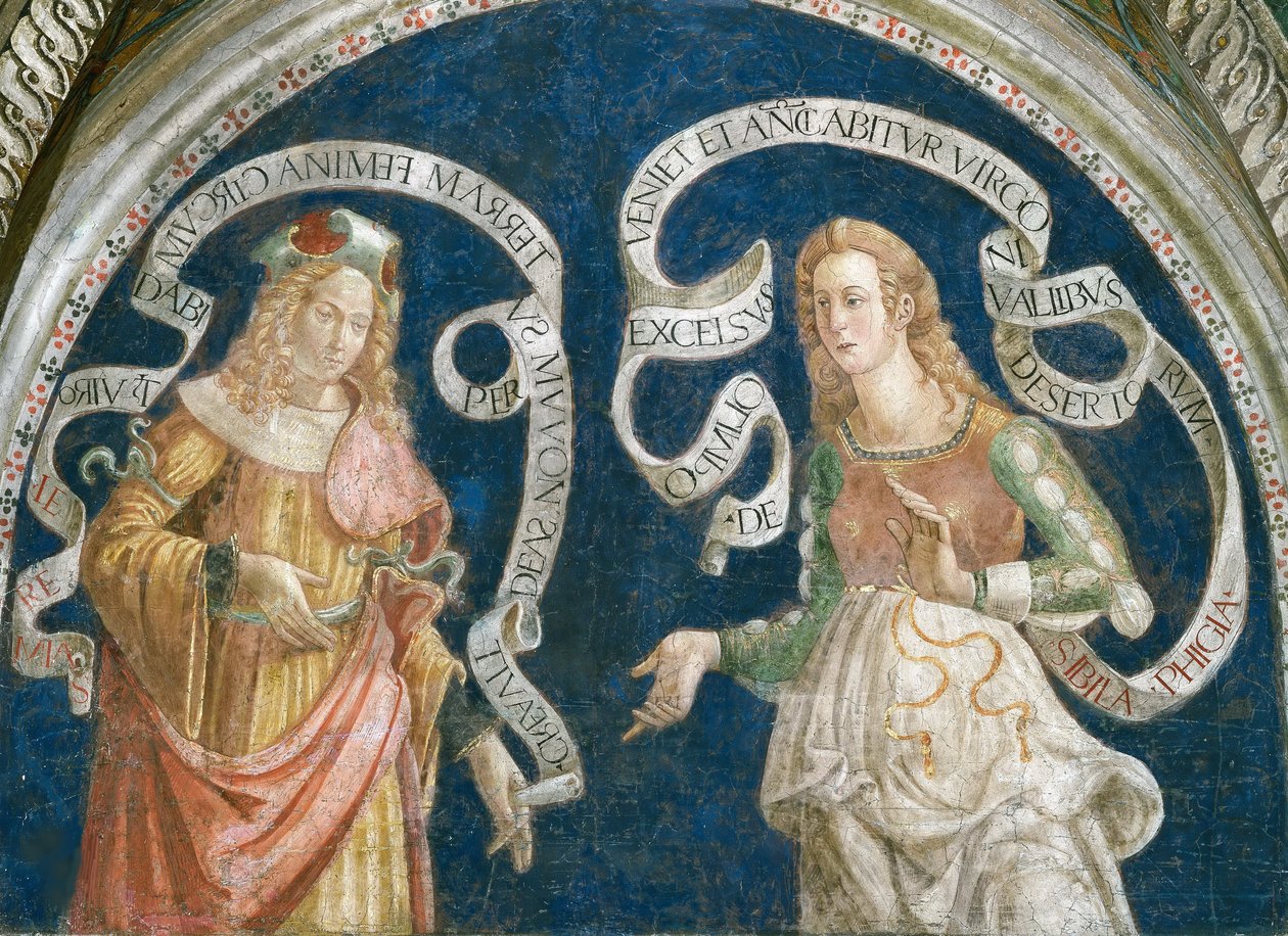 Le Prophete Jeremie et la sibylle phrygienne - El profeta Jeremías y la sibila frigia, de Pinturicchio, Bernardino, Taller de (1454-1513). Fresco de Bernardino di Betto (workshop of) Pinturicchio