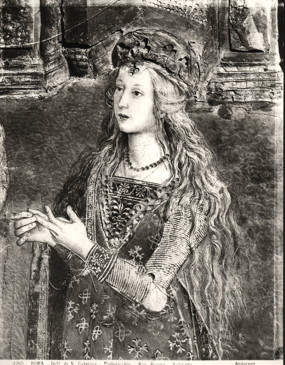 Santa Catalina, posiblemente un retrato de Lucrezia Borgia (1480-1519) del ciclo Vidas de los Santos, Sala dei Santi, 1492-94 de Bernardino di Betto Pinturicchio