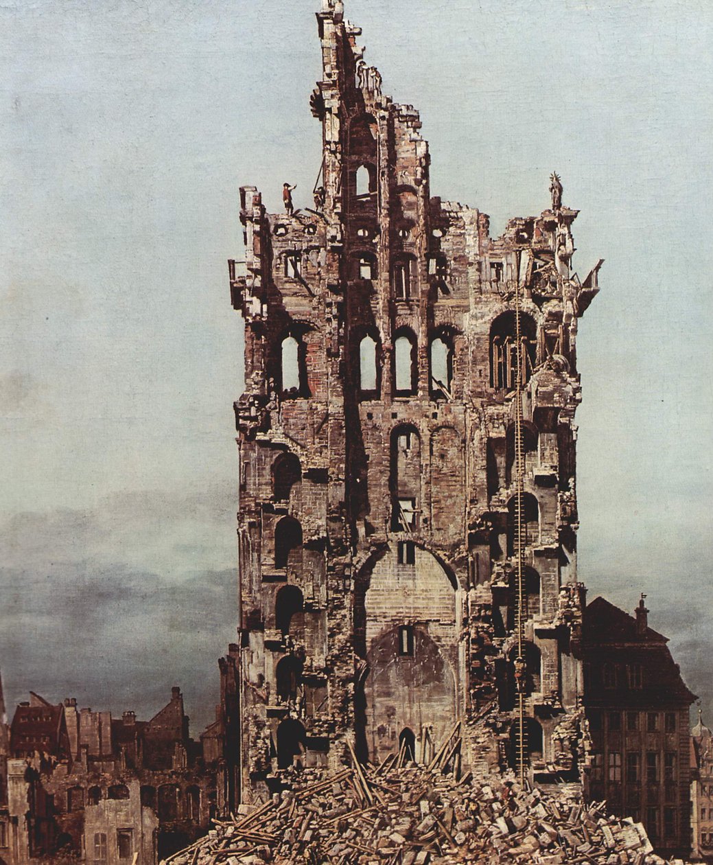 Vista de Dresde, la ruina de la Kreuzkirche, vista desde el este de Bernardo Bellotto