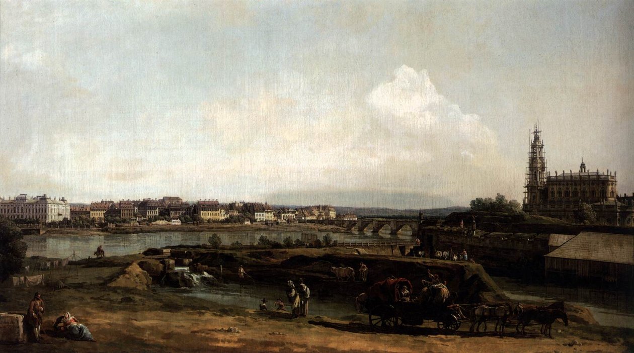 Dresde desde la orilla izquierda del Elba, debajo de las fortificaciones de Bernardo Bellotto