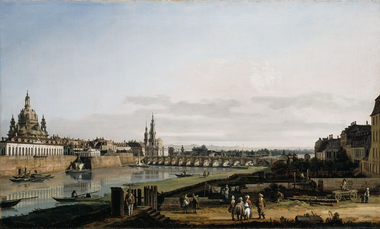 Dresde desde la orilla derecha del Elba con el puente de Augusto de Bernardo Bellotto
