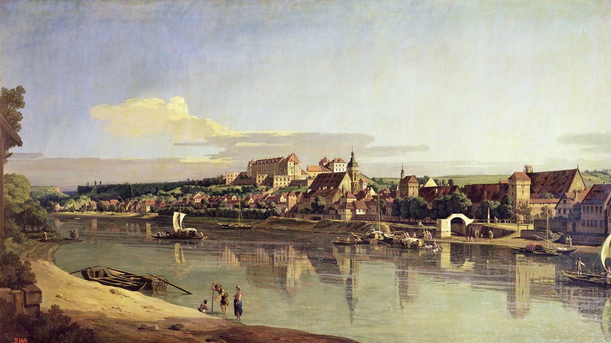 Vista de Pirna desde la orilla derecha del Elba, c.1753 de Bernardo Bellotto