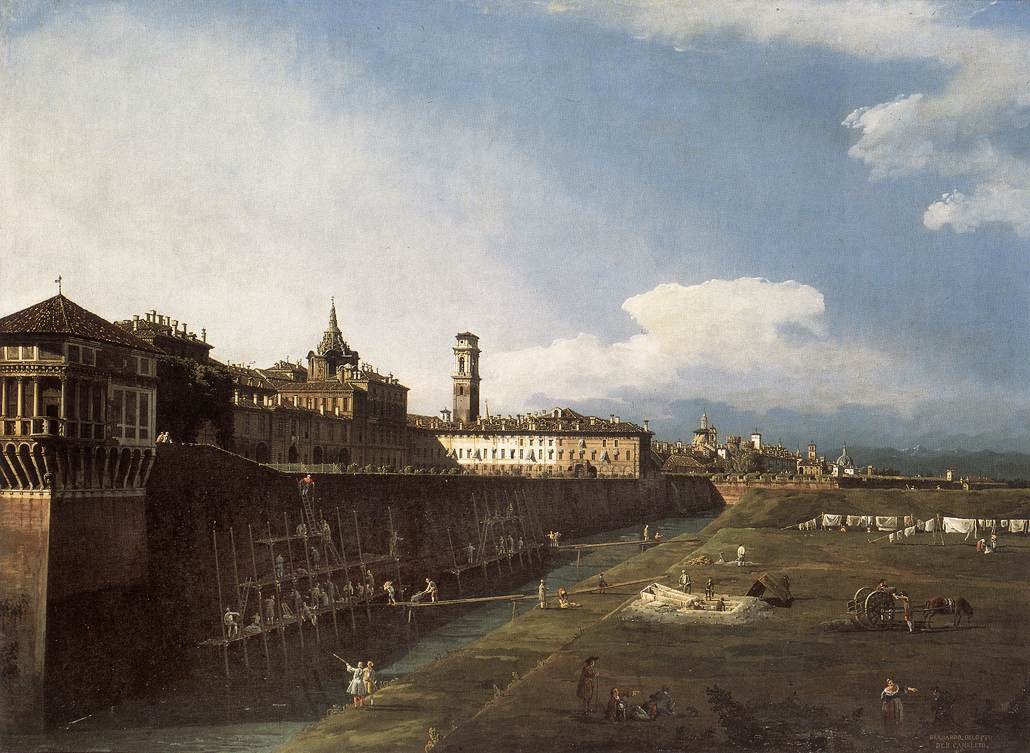 Vista de Turín cerca del Palacio Real de Bernardo Bellotto