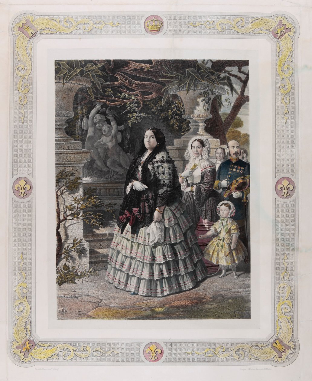 SU MAJESTAD LA REINA ISABEL II y su augusta Hija SU ALTEZA SERENÍSIMA LA PRINCESA DE AS... de Bernardo Blanco y Pérez