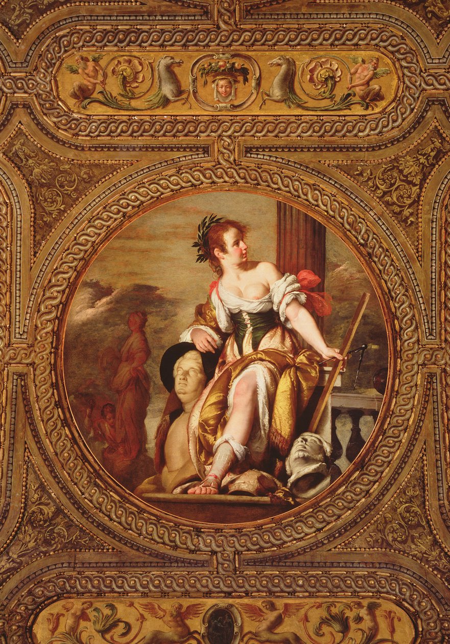 Alegoría de la Escultura, del techo de la biblioteca, 1635 de Bernardo Strozzi