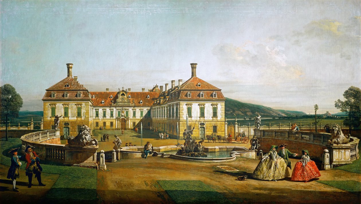 El palacio imperial de Schlosshof, lado del patio de honor de Bernardo Bellotto