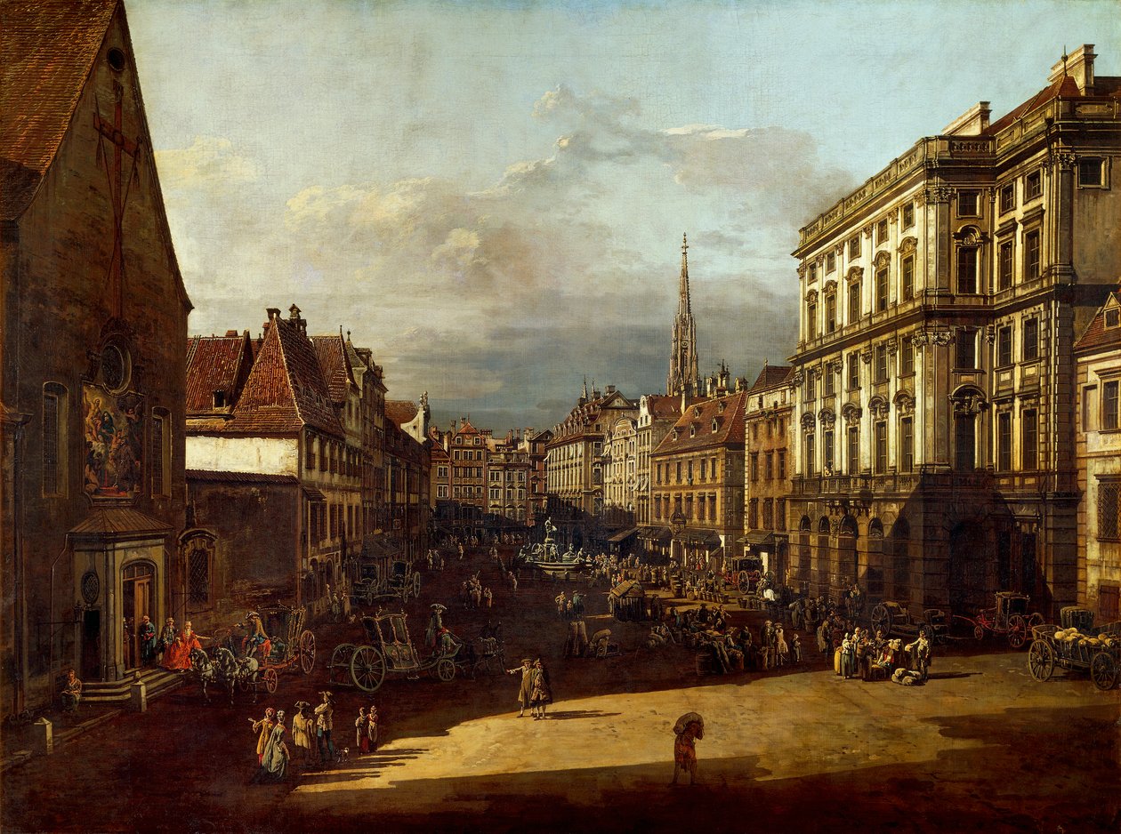 Plaza del Mercado de la Harina en Viena, de Bernardo Bellotto, conocido como Canaletto (1721-1780), óleo sobre lienzo de Bernardo Bellotto