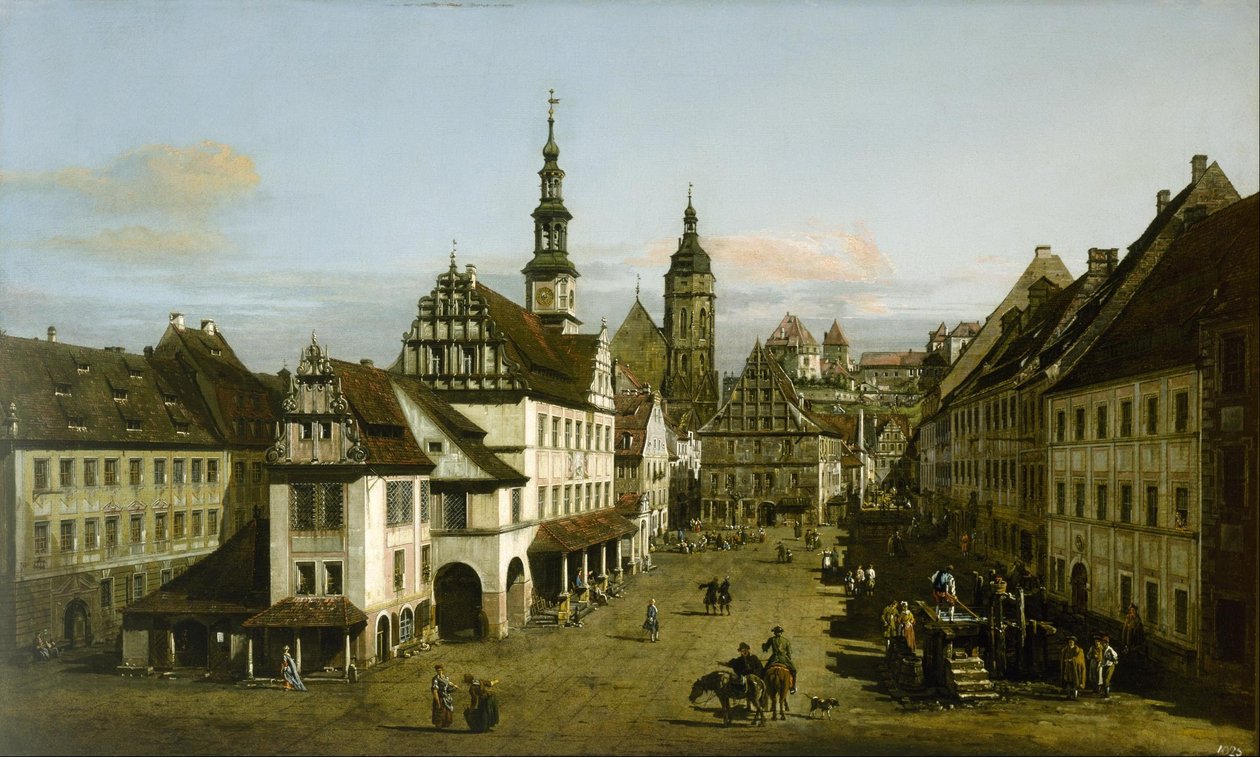 Alemán: Städtebild (Mercado de Pirna) El mercado de Pirna de Bernardo Bellotto