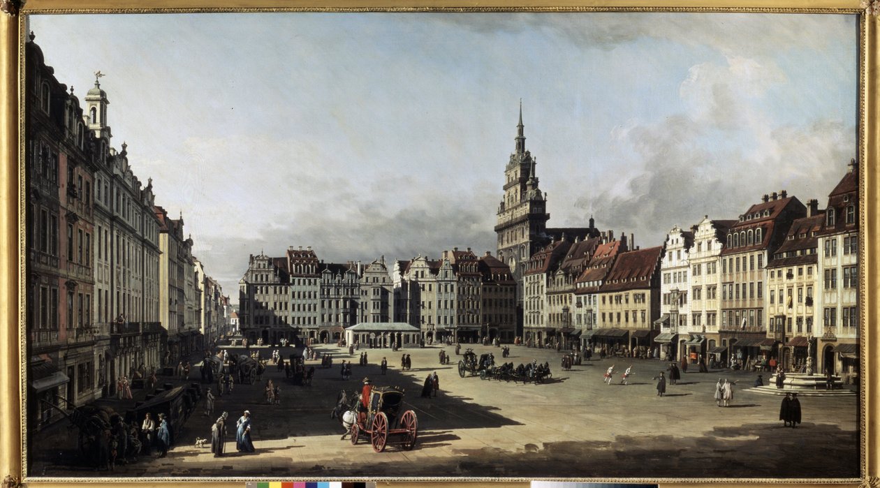 ""La antigua plaza del mercado de Dresde"" (La antigua plaza del mercado de Dresde) Pintura de Bernardo Bellotto (1720-1780) 1750-1752 Museo Pushkin, Moscú de Bernardo Bellotto