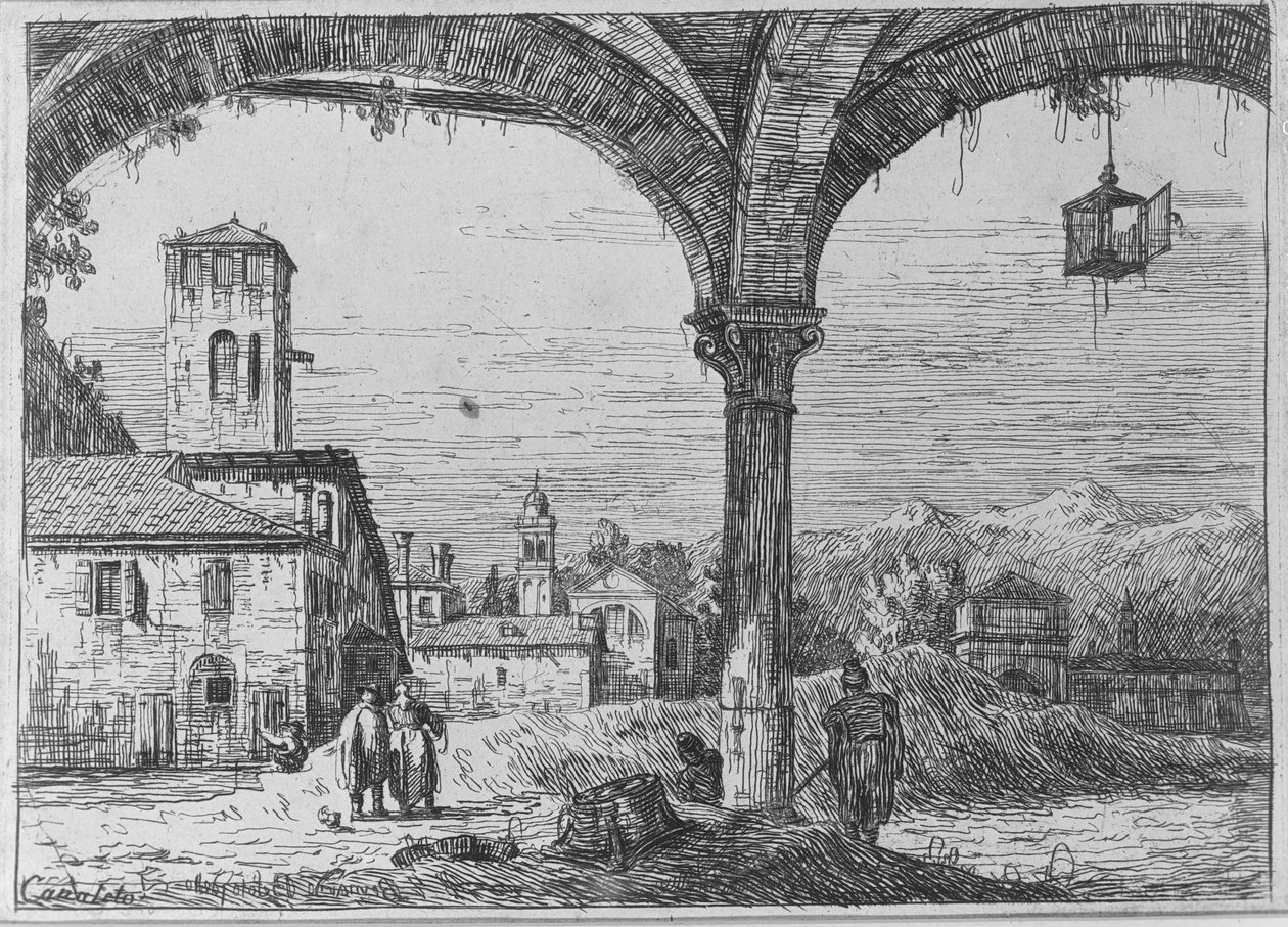 Paisaje - Vista de Padua desde la fortificación de Bernardo Bellotto