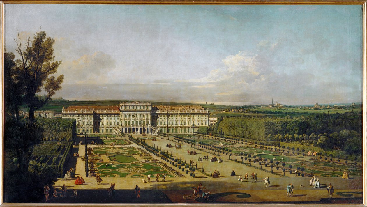 Castillo de Schönbrunn en Viena, Austria, visto desde los jardines ... (óleo sobre lienzo) de Bernardo Bellotto