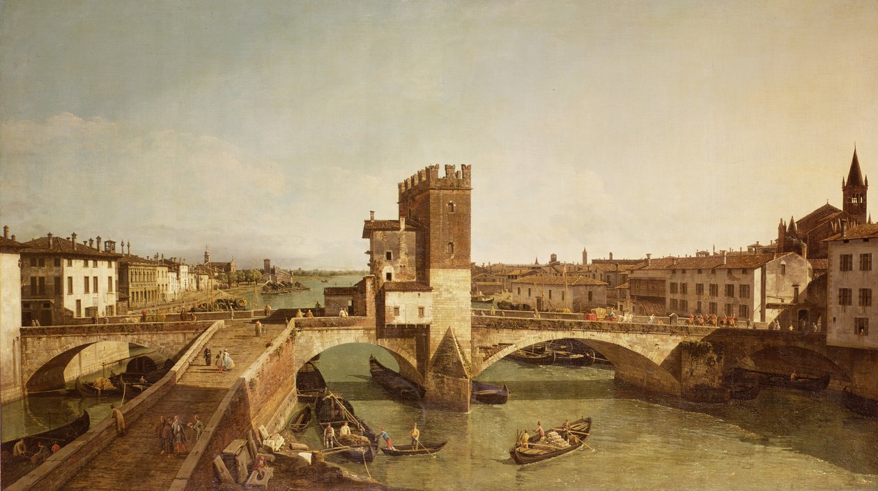 El puente en Delle Navi, Verona de Bernardo Bellotto