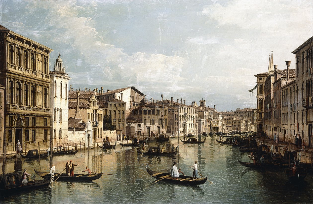 El Gran Canal, Venecia, mirando al este desde el Palazzo Flangini hasta el Palazzo Venramin Calergi, c.1742 de Bernardo Bellotto