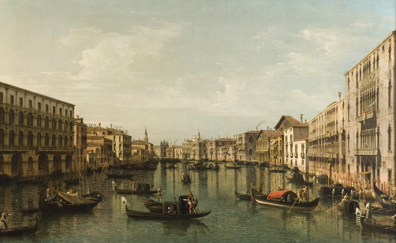 Vista del Gran Canal con los Palacios Foscari y Moro Lin de Bernardo Bellotto