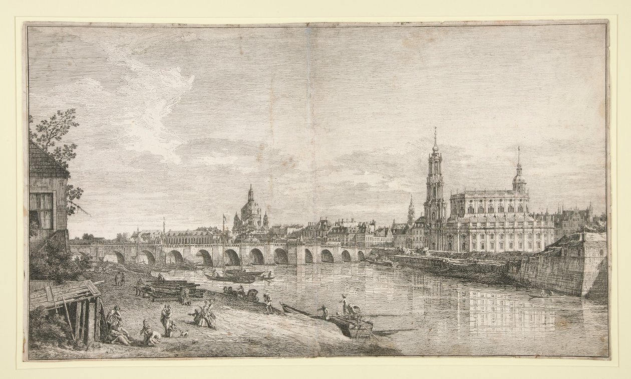 Vista del puente de Dresde sobre el Elba de Bernardo Bellotto