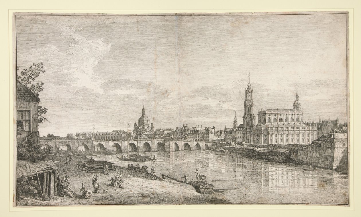 Vista del puente de Dresde sobre el Elba de Bernardo Bellotto