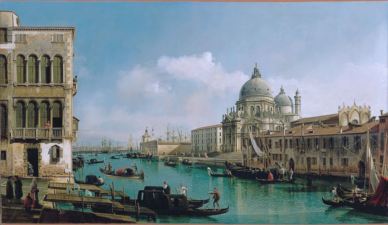 Vista del Gran Canal: Santa Maria della Salute y la Dogana desde Campo Santa Maria Zobenigo de Bernardo Bellotto