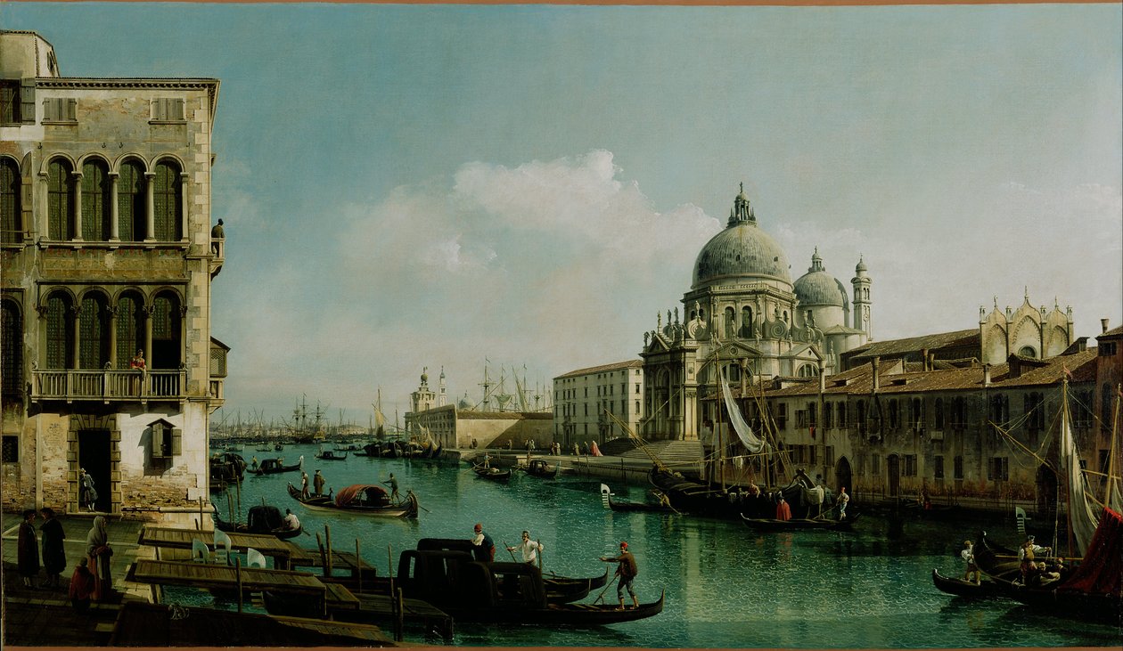 Vista del Gran Canal: Santa Maria della Salute y la Dogana desde Campo Santa Maria Zobenigo de Bernardo Bellotto