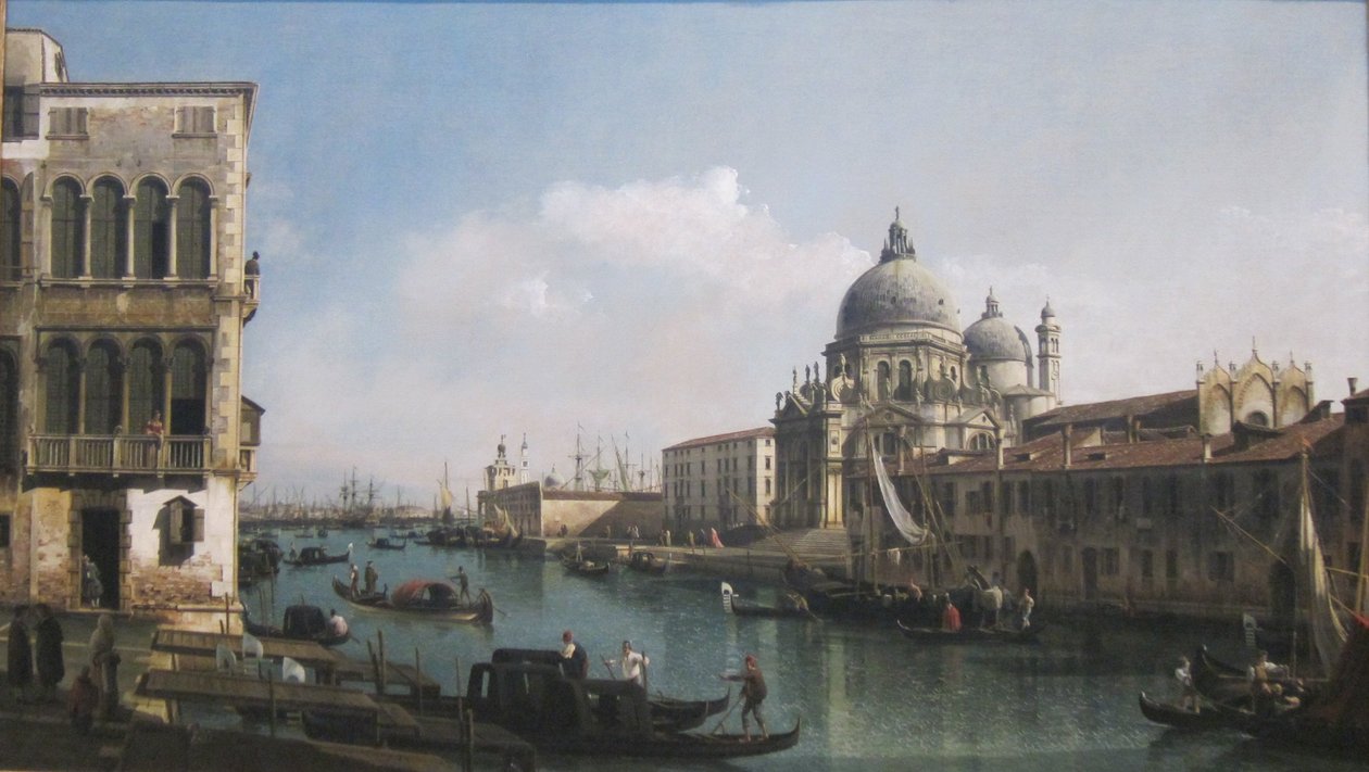 Vista del Gran Canal: Santa Maria della Salute y la Dogana desde Campo Santa Maria Zobenigo de Bernardo Bellotto
