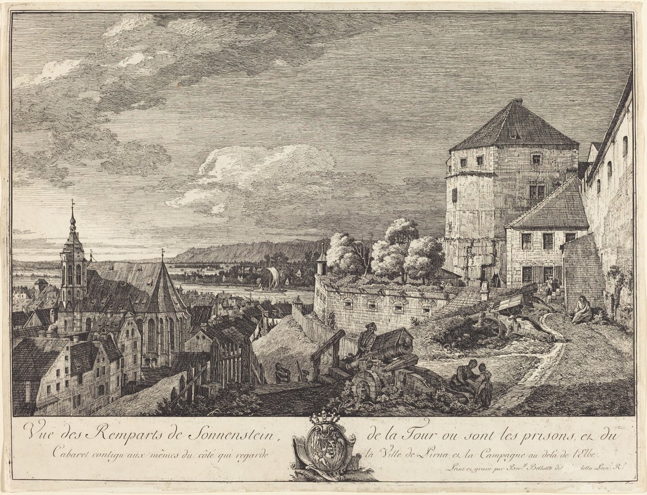 Vista de las murallas de Sonnenstein de Bernardo Bellotto