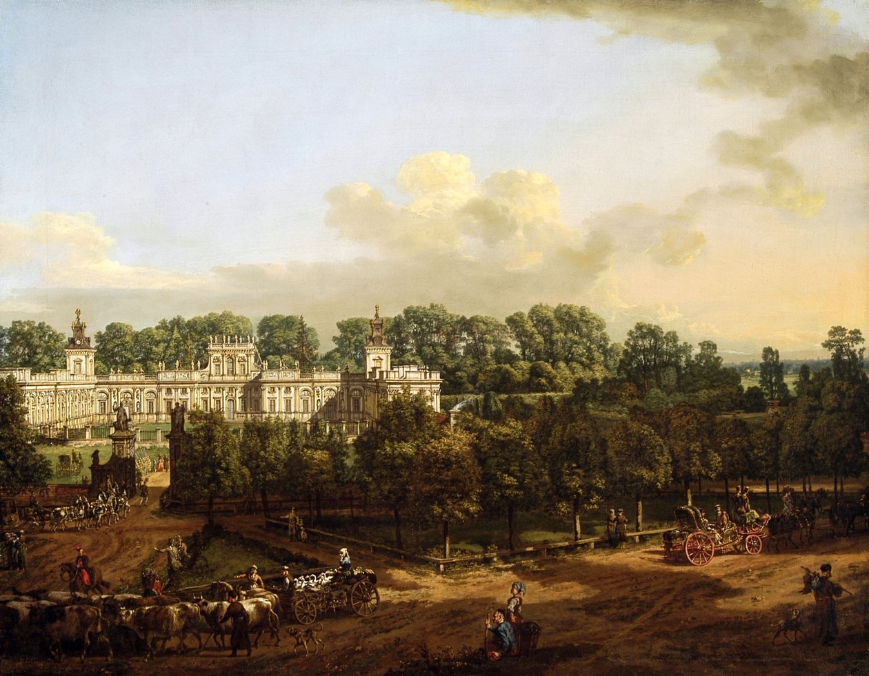 Palacio de Wilanów visto desde la entrada. de Bernardo Bellotto