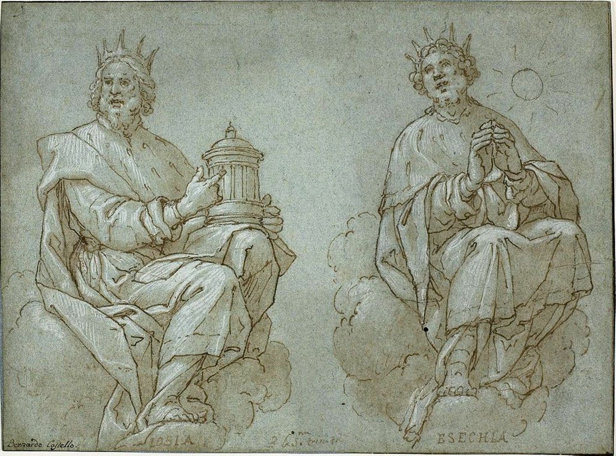 Dos Reyes Sentados de Judá; Josías y Ezequías de Bernardo Castello